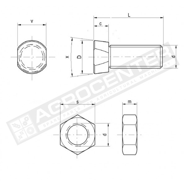 M12*35 Bolt 12.9 Rabe Oval AL