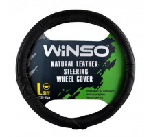 Steering wheel cover M 37-39 d eco-leather, black with red inserts and perforation