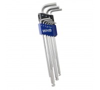 Set of L-shaped hex keys 1,5-10mm ( 9pcs ) extra long WHB Німеччина (3602)