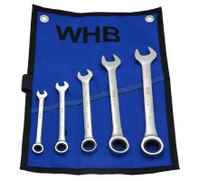 Набір ключів ріжково-накидних з тріскачкою 5шт (8-10-13-17-19mm), WHB (4400-05)