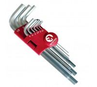 Set of L-shaped hexagonal elongated keys 9 pcs. INTERTOOL (HT-0602)