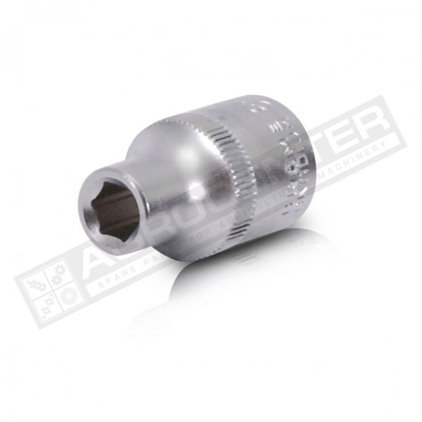 Головка шестигранная Cr-V, 1/2" 8мм*38мм INTERTOOL (ET-0008) - 1