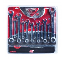 Combination wrench set, 12pcs PROF DIN 3113 INTERTOOL (XT-1512)