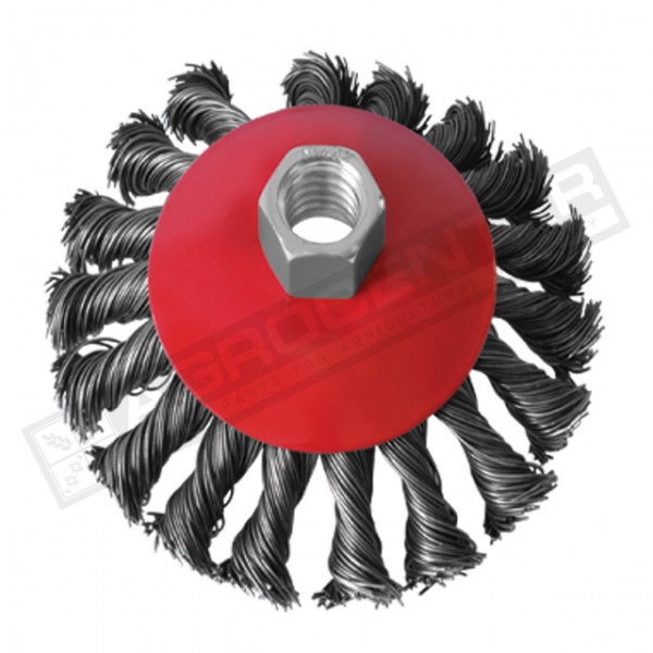 Щітка конусна 100мм, для УШМ, М14 ( пучки витого дроту ) INTERTOOL (BT-4100) - 1