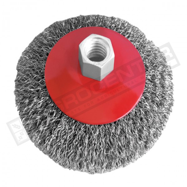 Щітка конусна 100 мм, для КШМ, М14 (кручений дріт) INTERTOOL (BT-5100)