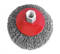 Щітка конусна 115мм, для УШМ, М14 ( витий дріт ) INTERTOOL (BT-5115)