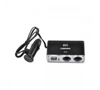 Розгалужувач гнізда прикурювача з запобіжником, 2в1+2USB, 12V+USB 5V WINSO (200110)
