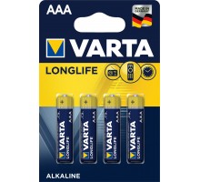 Батарейка лужна-Gold LLX 4 AAA U-4 мініпальчик Longlife BLI4 Alkaline блістер 4шт VARTA
