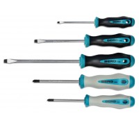 Set of screwdrivers, Cr-V, 5pcs (SL3*80, 5,5*100, 6,5*150, PH1*80, 2*100), "Turn" Berg (47-523)