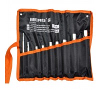 Tubular wrench set, 9 pcs. (6-22mm) with collar in case, Berg (49-344)