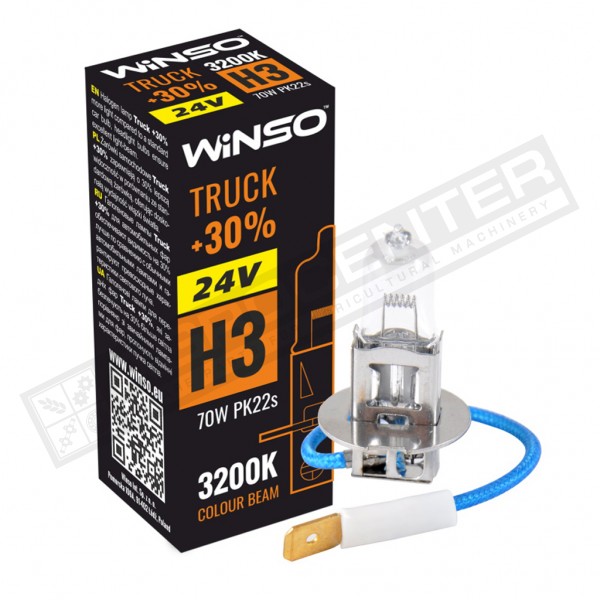 Car lamp H3 HALOGEN 24V TRUCK+30% 70W PK22s WINSO (724300) - 1