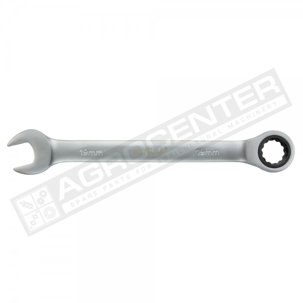Open-end wrench with ratchet 19mm CrV satine (6022191) - 1