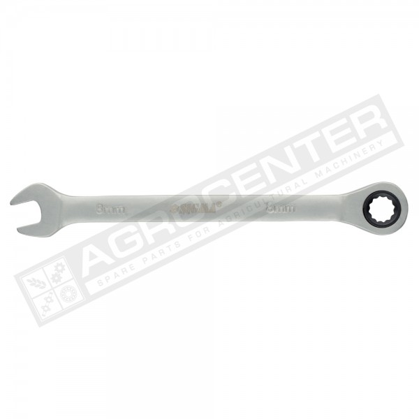Open-end wrench with ratchet 8mm CrV satine (6022081) - 1
