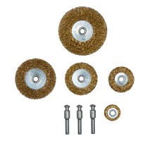 Set of wire brushes 5pcs D25; 38; 50; 65; 75mm shank D6mm (9010021)