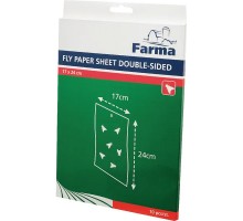 Двохстороння клейка стрічка для мух Farma 170*240мм, уп -10шт