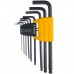Set of inch hex key 1/16 - 3/8" (9pcs) elongated, with a ball, Beargrip - 3