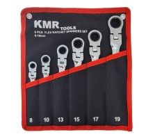 Набор ключей комбинированных шарнирных с трещоткой. 6шт 8-19mm KAMAR (KMR2)