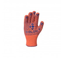 Orange knitted work gloves made of PVC universal grade 10 (526)