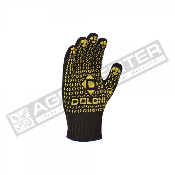 Knitted work gloves, black, PVC, universal, class 10 (667) Doloni