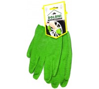 Knitted gloves with latex coating, full coverage, green, size 10 (4526)