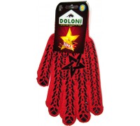 Перчатки "Звезда"трикотажные рабочие красные из ПВХ 7 класс 11 размер (4040)