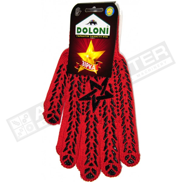 Gloves "Star" Red knitted work , class 7, size 11 (4040) - 1
