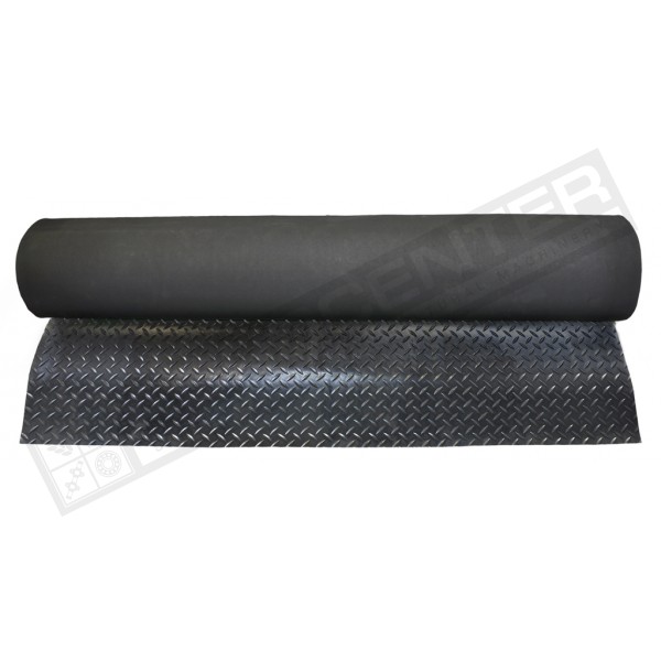 3*1200*10000 Mat ribbed rubber, black S-11 RHOMBOID SBR-NR ( 350218 ) GUFERO - 1
