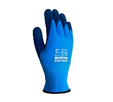 Gloves insulated Doloni D-WINTER knitted, blue, with latex coating full coverage (4515)
