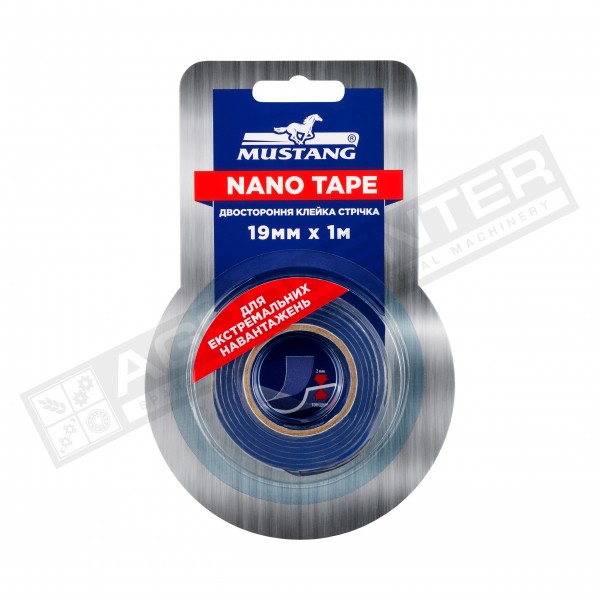 Двухсторонняя клейкая лента NANO TAPE Mustang Прозрачная 19мм*1м - 1