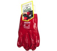 Knitted gloves with PVC coating, full coverage, red, size 10 (4518)