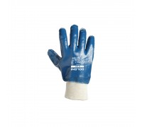 Nontrile work gloves, full coverage, smooth (knitted cuffs) N1614-1 (850) Doloni