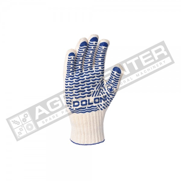 621 Долоні рукавички трикотажні робочі білі з ПВХ  "Волна"універсал 10 клас