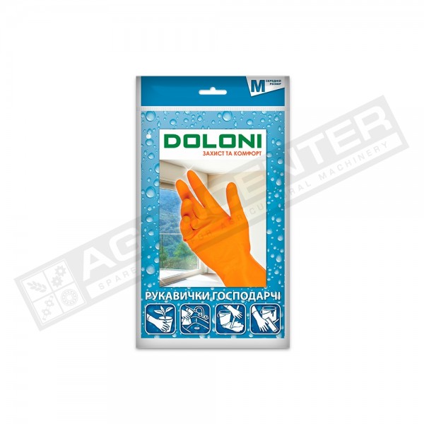 Housekeeping gloves "Dolony" latex, M (4545) - 1