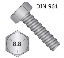 M16*40*1.5 Bolt 8.8 DIN 961 KOELNER