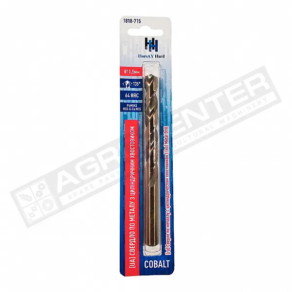 Свердло по металу, 11,5mm, циліндричний хвостовик Cobalt (1818-715) - 1