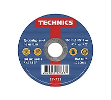 Круг відрізний по металу 150*1.6*22 Technics (17-711)