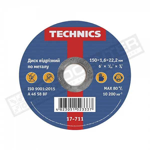 Круг відрізний по металу 150*1.6*22 Technics (17-711) - 1