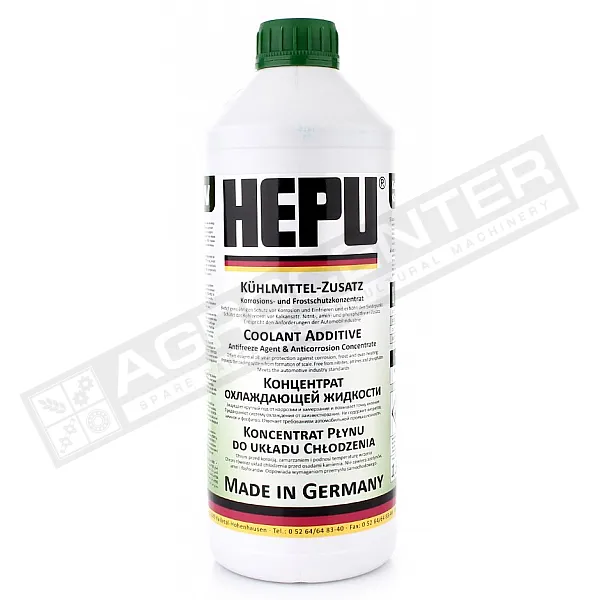 P999-GRN Концентрат охолоджуючої рідини - антифриз HEPU, 1,5л (зелений) - 1