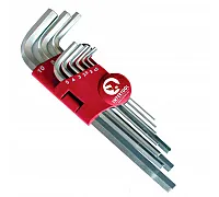 Set of L-shaped hexagonal elongated keys 9 pcs. INTERTOOL (HT-0602)