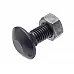M12*30 Болт + гайка DIN603-10.9 ( велика шляпка ) (100), 3011806 - 2