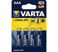 Батарейка щелочная Gold LLX 4 AAA U-4 минипальчик Longlife BLI4 Alkaline блистер 4шт VARTA