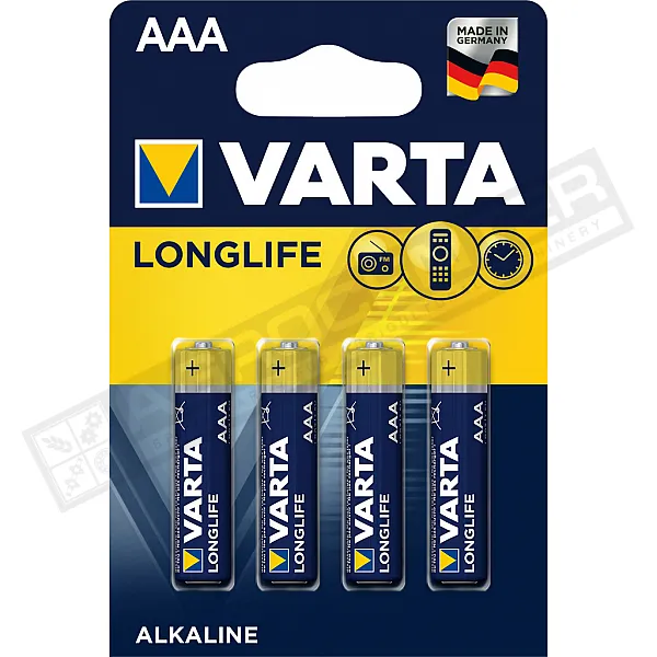 Батарейка лужна-Gold LLX 4 AAA U-4 мініпальчик Longlife BLI4 Alkaline блістер 4шт VARTA - 1