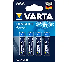 Батарейка лужна-синя HE 4 AAA мініпальчик HIGHT ENERGY/Longlife Powe блістер 4шт VARTA