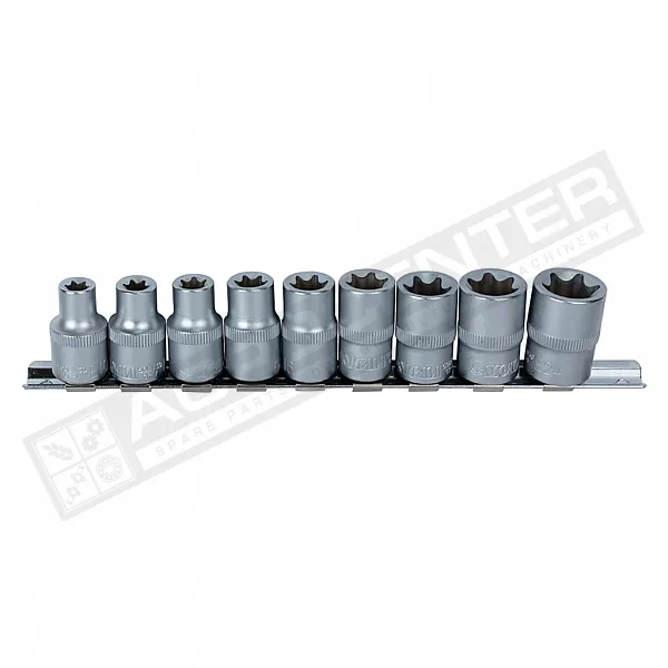 Набір насадок Torx 1/2" 9шт на планці CrV Sigma (6086961) - 1