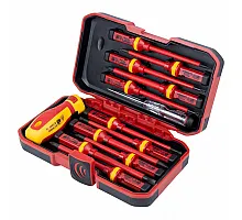 Set of dielectric screwdrivers 11 pcs + screwdriver-indicator 250V CrV Sigma (4008411)
