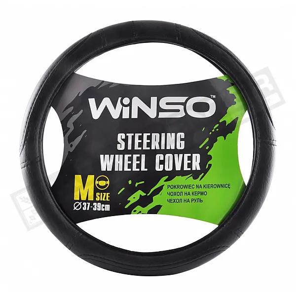 Steering wheel cover M 37-39 d eco leather, black. - 1