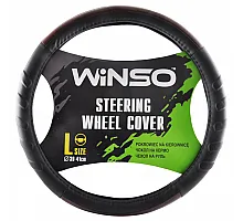 Steering wheel cover L 39-41 d eco-leather, black
