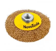 Щітка дротяна дискова конусоподібна Novo Tools, латунна 125мм (10-527)