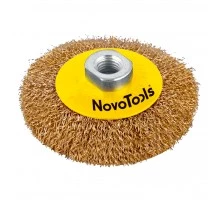 Щітка дротяна дискова конусоподібна Novo Tools, латунна 125мм (10-527)