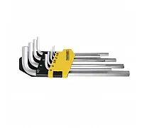 Set of L-shaped hex keys 1,5-10mm 9pcs Extra long CR-V TopMaster (390118)